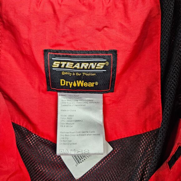 Stearns Jacket Mens M Multi-Guard Rain Parka Coat Red Nylon 8864 Dry Wear - Picture 9 of 13